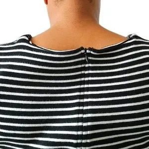 Robe Madewell Gallerist à Manches Courtes Rayée Noir Et Blanc - Taille M